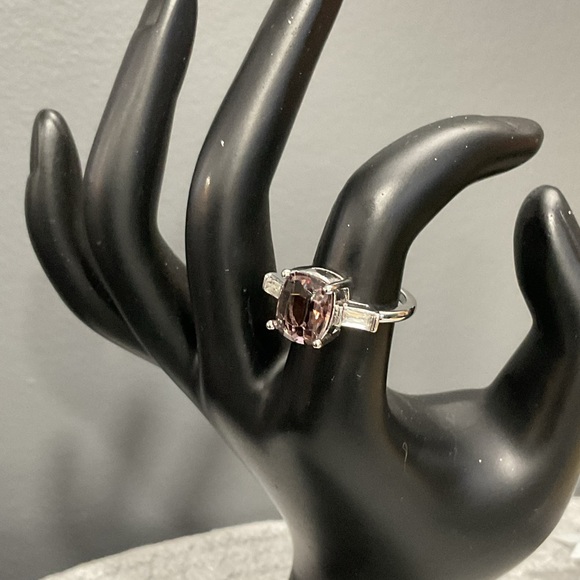 Gorgeous CZ Smoky Halo Statement Ring Size 6 - Picture 5 of 6